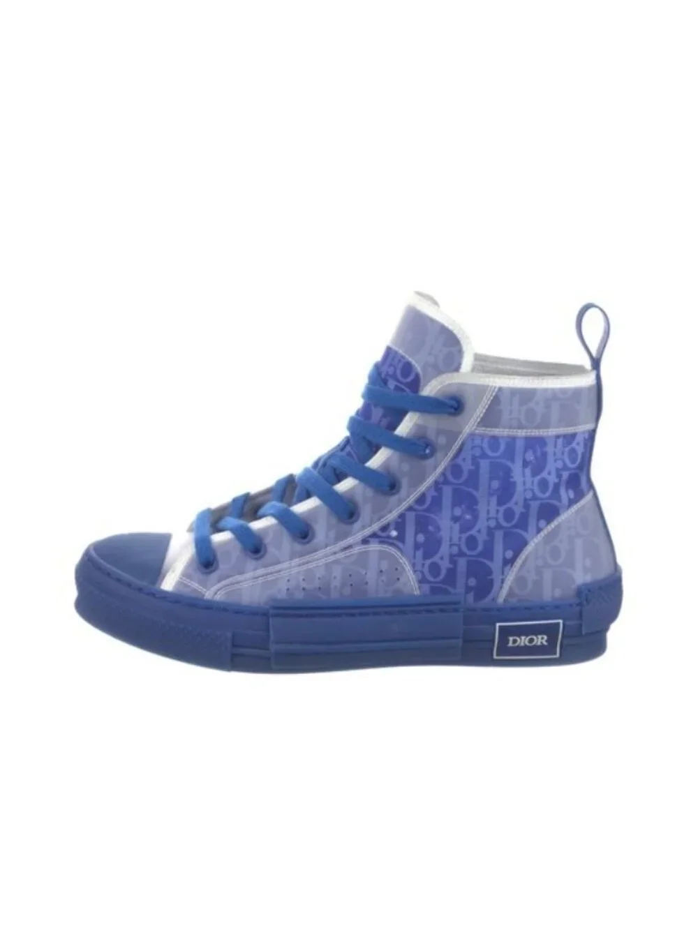Dior SS B23 Blue Oblique High Top Sneakers Men’s EU 39/US 6 $1200.